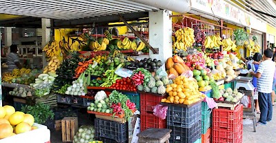 Photo of fruit stand in Progreso by Yucatan Man <a href=></a>