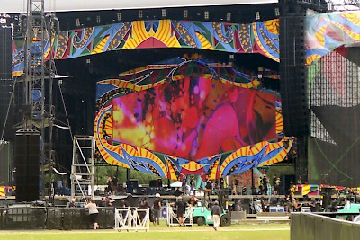 The Rolling Stones concert set... ready to rock 'n roll!