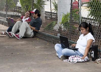 Laptops in the park