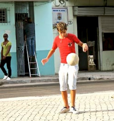 Street soccer in Cuba