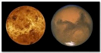 Mars and Venus in Merida Yucatan Mexico