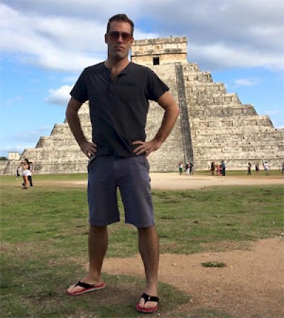 Joshua Gatcke at Chichen Itza in Yucatan